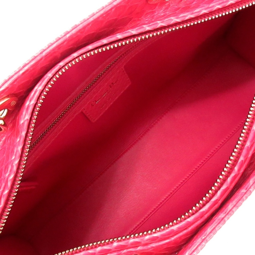 Dior Large Pink Python Handbag  Lady - Picture 6 of 15